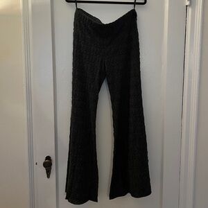 Free People Gray Knit Flare Pants - Size 6